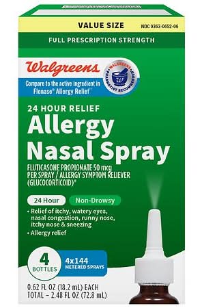 Walgreens 24 Hour Allergy Nasal Spray (4 x 0.62 fl oz)