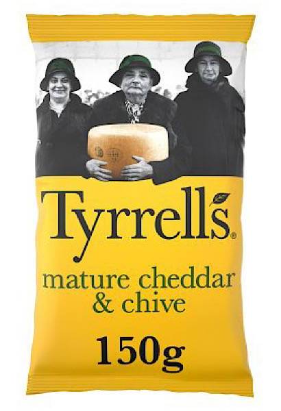 Tyrrell’s Mature Cheddar & Chive Chips 150 g