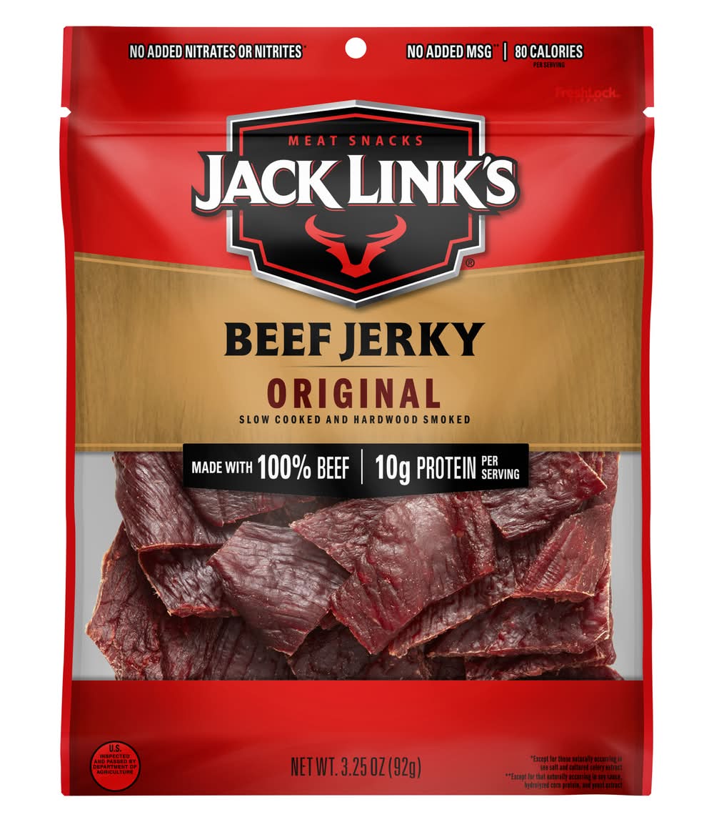 Jack Link's Slow Cooked & Hard Wood Smoked Beef Jerky, Original (3.25 oz)
