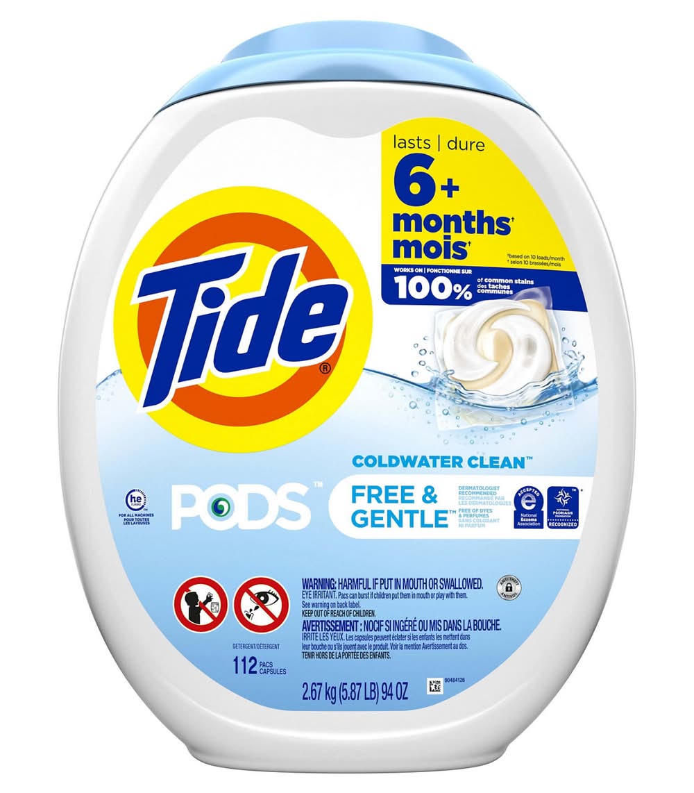 Tide PODS Free & Gentle Liquid Laundry Detergent Soap Pacs