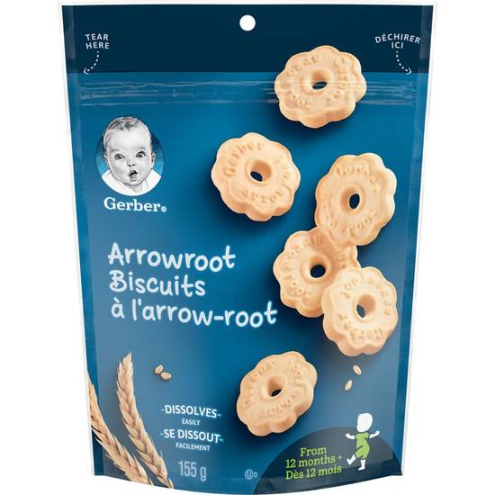 Gerber Arrowroot Biscuits Baby Snacks (155 g)