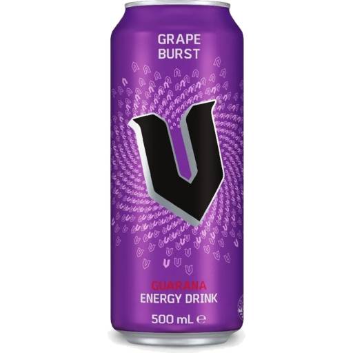V Guarana Energy Drink, Grape Burst (500mL)