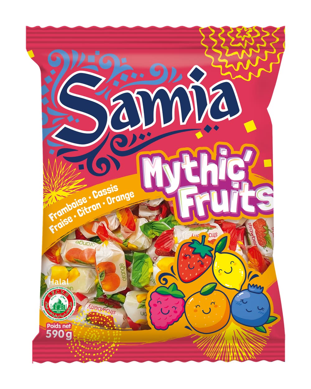Samia - Bonbons halal tendres fruits (590g)