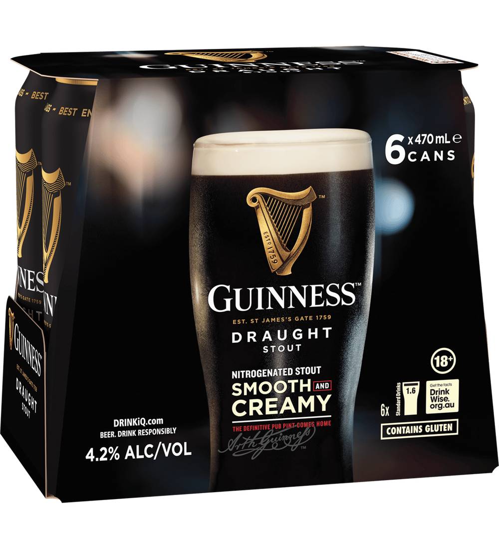 Guinness Draught Stout Can 6X470 ml