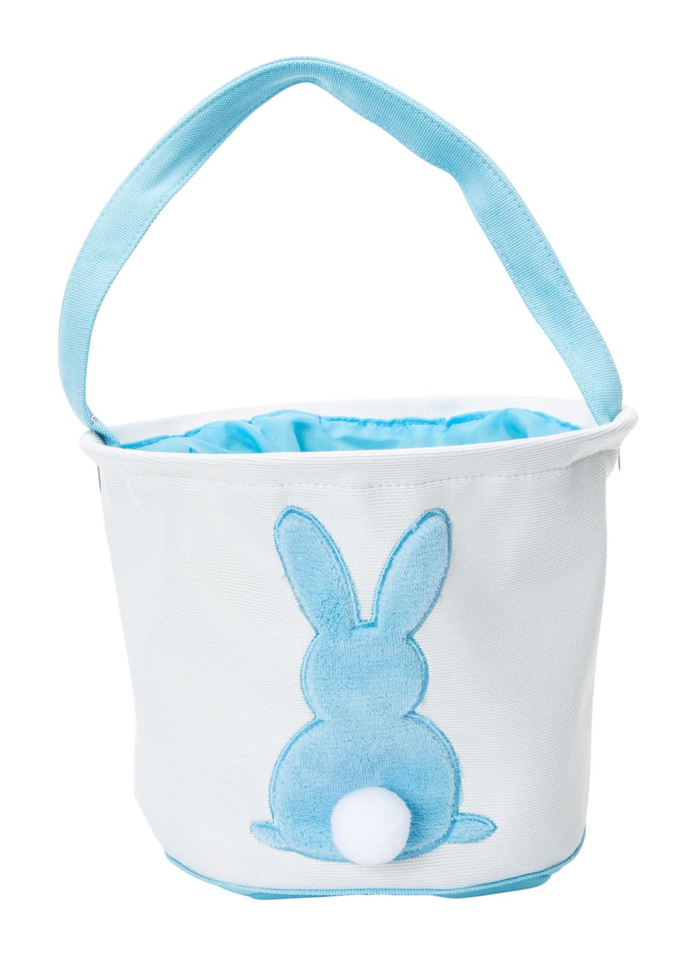 Bunny Tail Canvas Easter Basket Blue