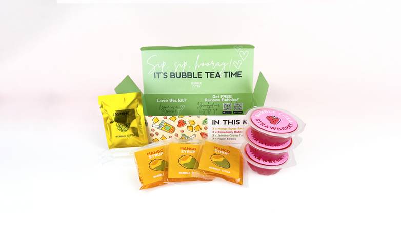 Fruit Tea Kit (Strawberry Boba + Mango syrup)