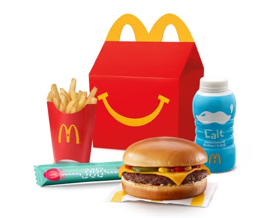 Joyeux festin hamburger fromage - mini-frites [440-550 Cal]