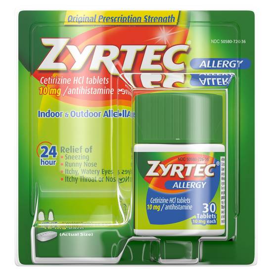 Zyrtec 24 Hour Allergy Relief With 10 mg Cetirizine Hcl Tablets