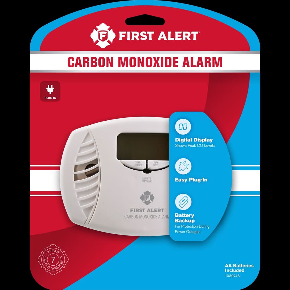 First Alert Plug-In W/Battery Back-Up Electrochemical Carbon Monoxide Detector