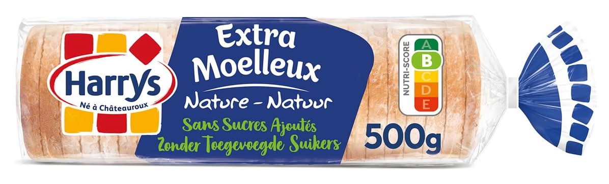Pain de Mie Nature Extra Moelleux Sans Sucres Ajoutés 500g HARRYS