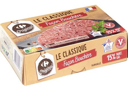 Carrefour Classic' - Steaks hachés classique façon bouchère (4 pièces)