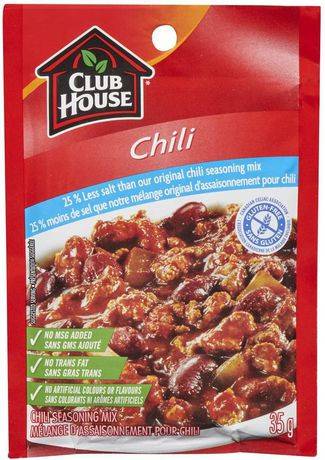 4-Pack Club House 25% Less Salt & Gluten Free Chili Seasoning Mix