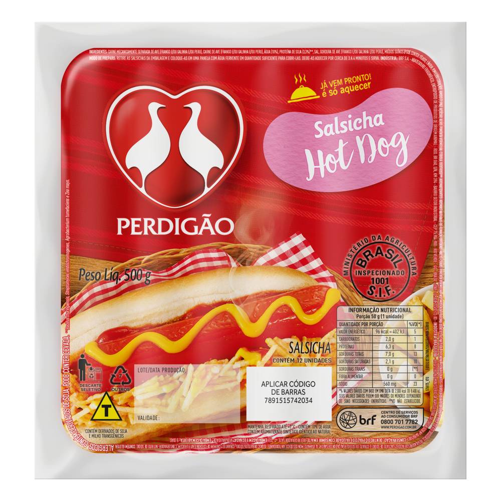 Perdigão · Salsicha hotdog (41,6 g)