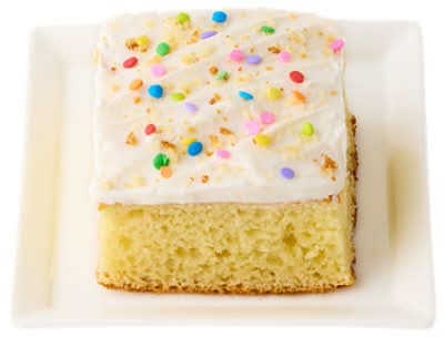White Iced Cake Slice - Each