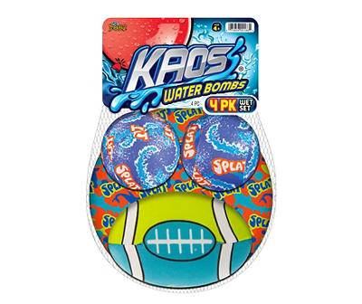 Kaos Water Bombs 4-Piece Wet Toy Set - Styles May Vary