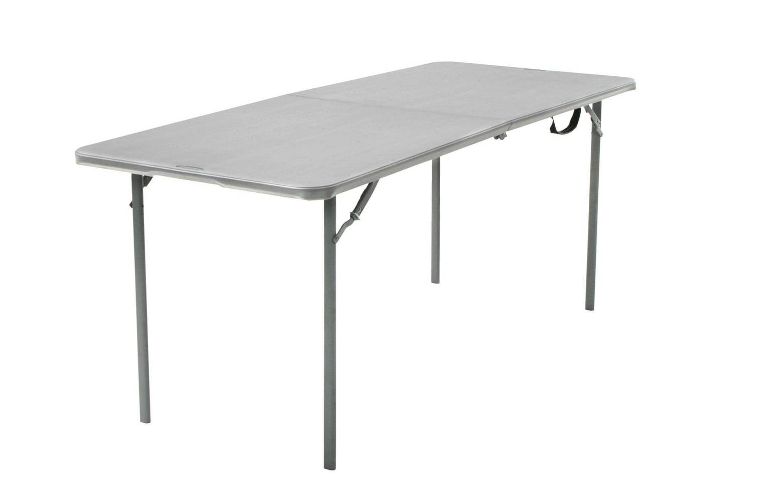 Cosco 2.5-ft x 6-ft Fold-in-half Indoor or Outdoor Rectangle Resin Gray Folding Banquet Table (8-Person) | 14686LGY2L