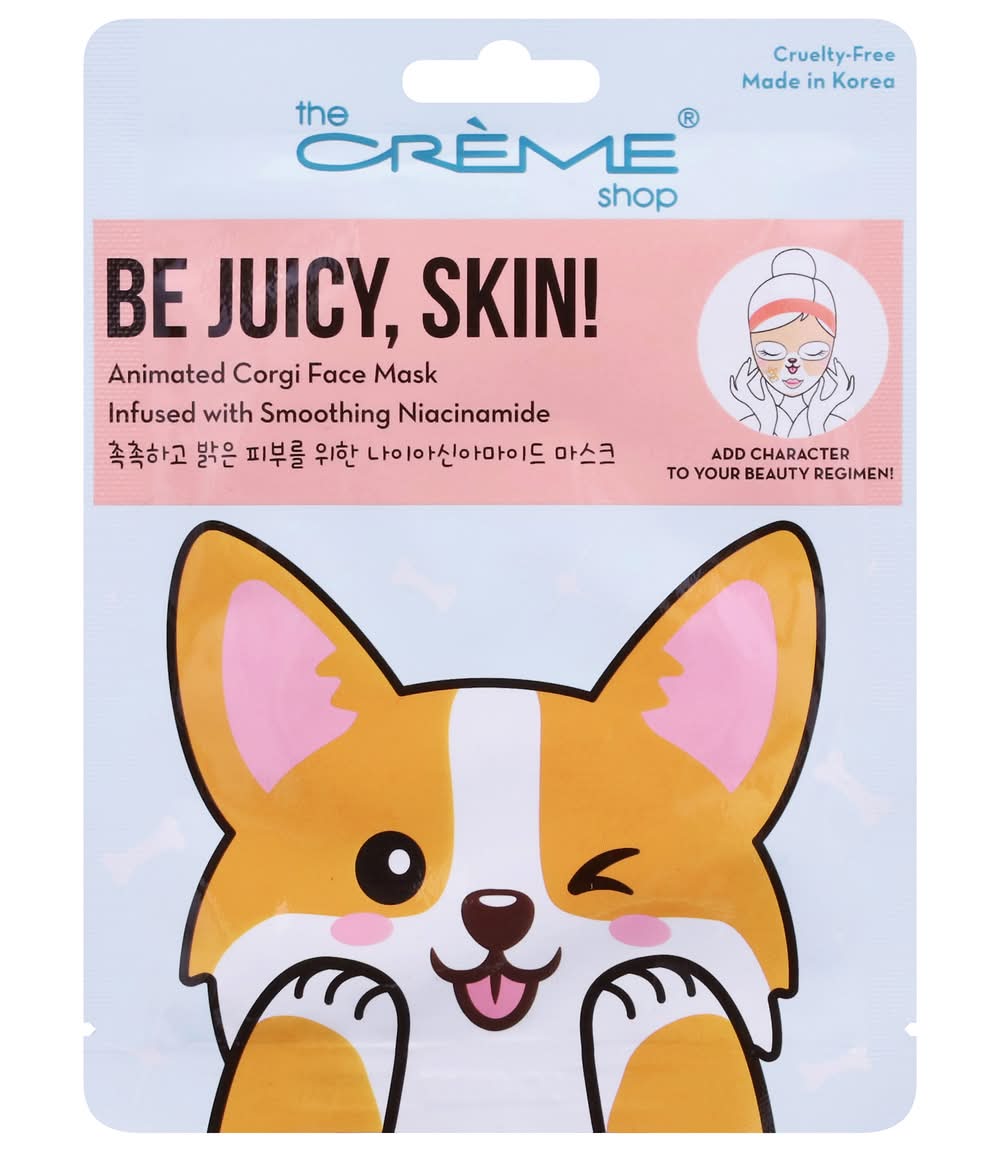 The Crème Shop Be Juicy Skin! Animated Corgi Face Mask (3 ct)