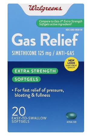 Walgreens Gas Relief Simethicone 125mg Softgels (20 ct)