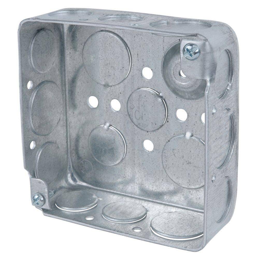 Steel City 1-Gang 4 In. New Work Metal Electrical Wall Box With Ground Bump