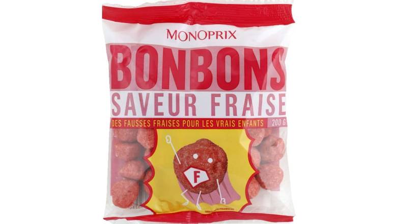 Monoprix Bonbons saveur fraise Le sachet de 200g