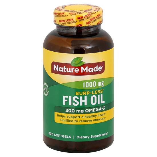 Nature Made Burp Less Fish Oil 1000 mg Softgels (200 ct)