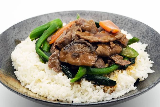 H28. Pork Rib/Chicken/Beef w/ Vegetable on Rice 時菜飯