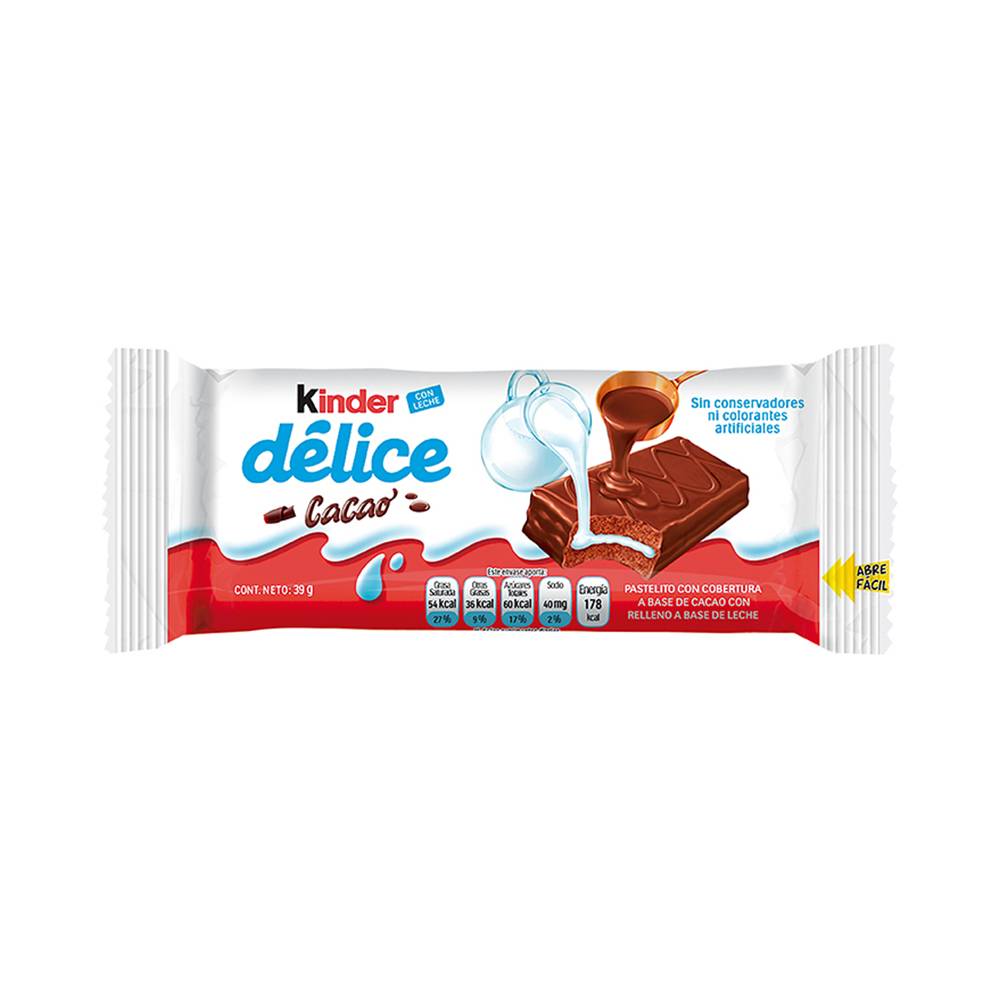 Kinder délice pastelito cacao (sobre 39 g)