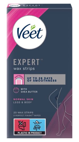 Veet Expert Cold Wax Strips For Normal Skin Legs & Body (20 pack)