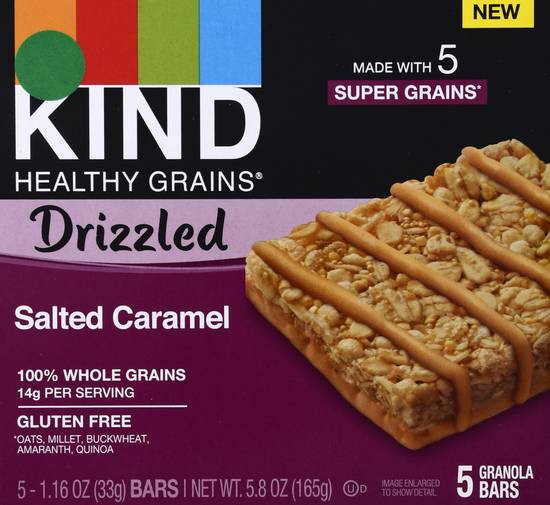 Kind Healthy Grains Drizzled Salted Caramel Bars (5 ct, 1.16 oz)