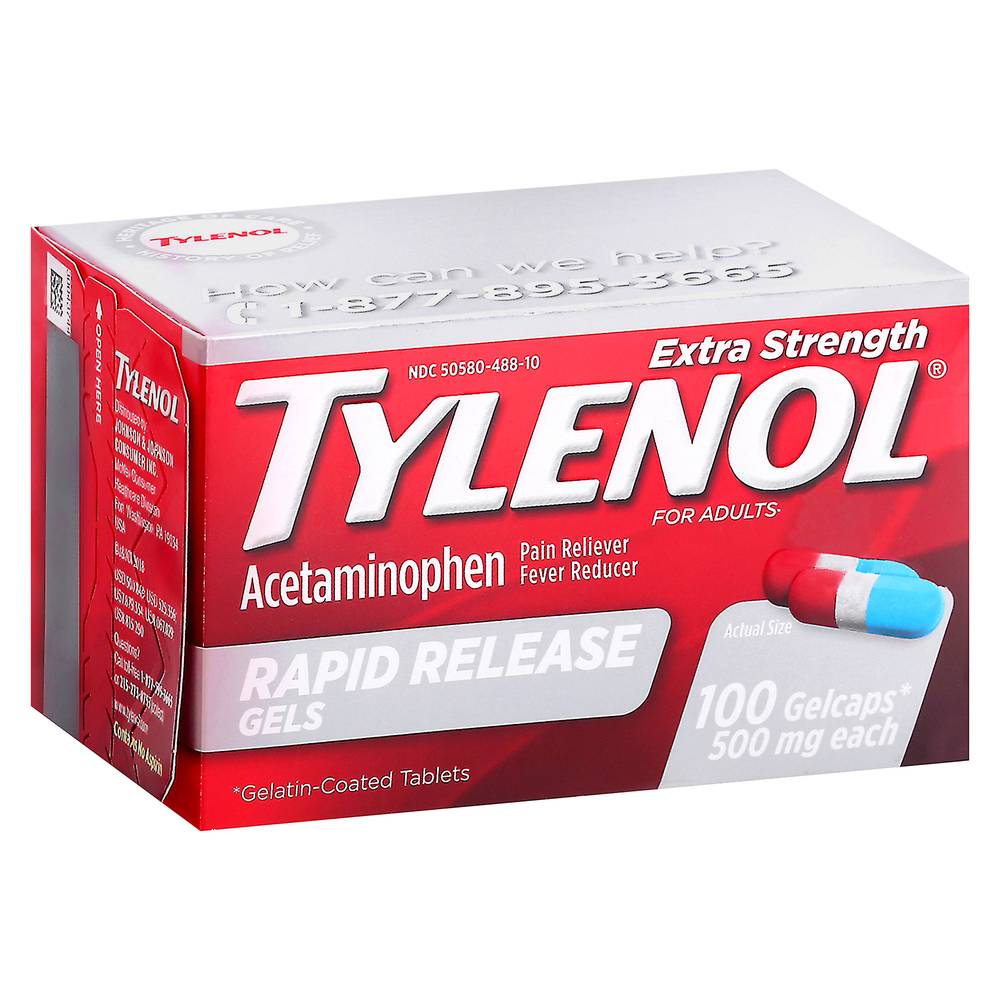 Tylenol Extra Strength Pain Reliever & Fever Reducer Gel Caps (100 ct)