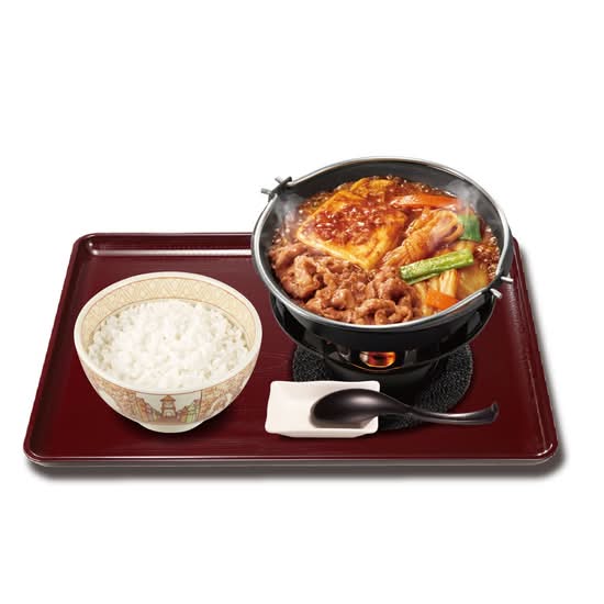 牛・旨辛豆腐鍋定食Spicy Beef & Tofu Hot Pot Combo Meal