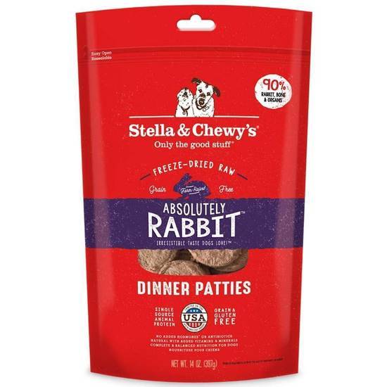 Stella & Chewy's Absolutely Rabbit Grain Free Dinner Patties Freeze Dried Raw Dog Food (5.5 oz)