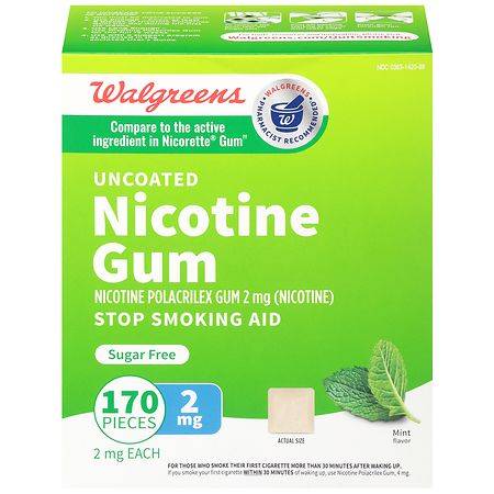 Walgreens Nicotine Gum 2mg Mint (170 ct )