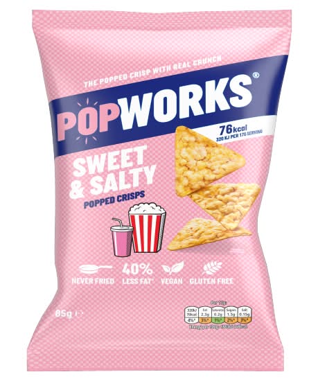 PopWorks Sweet-Salty, Sharing Popped Crisps (85g)