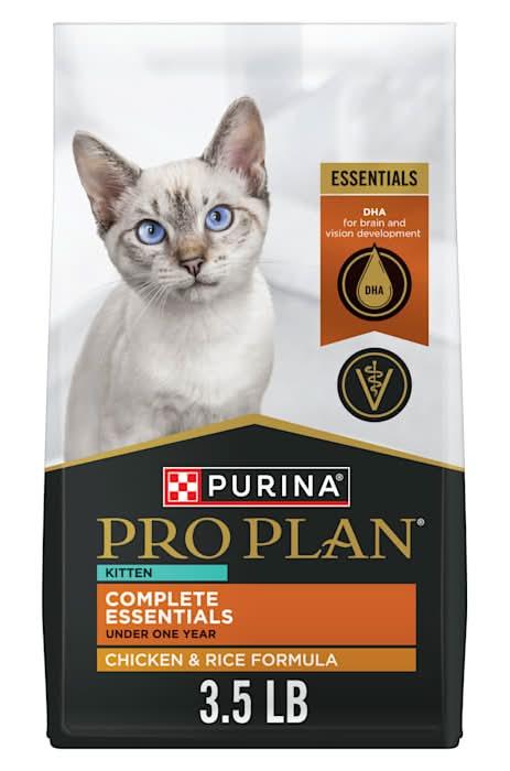 Purina Pro Plan Complete Essentials Chicken and Rice Formula Dry Kitten Food, 3.5 lbs.