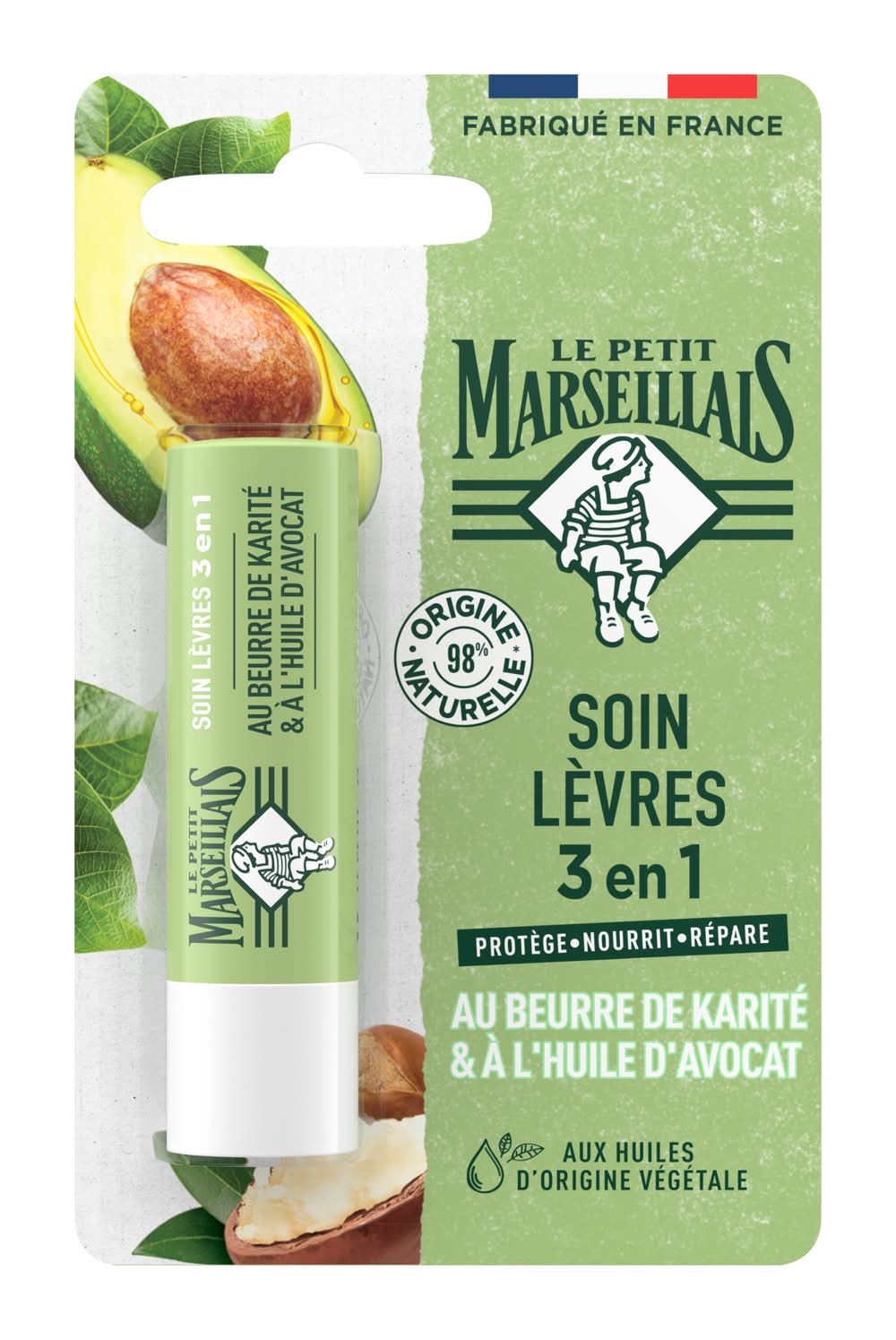 Le Petit Marseillais - Soin lèvres 3 en 1 au karité et à l'huile d'avocat (4,9g)