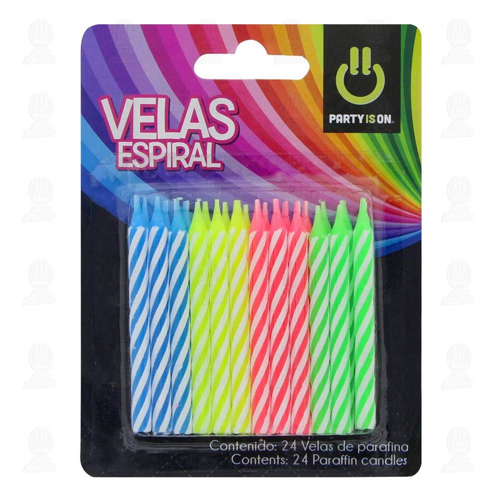 Vela espiral surtida 24pza