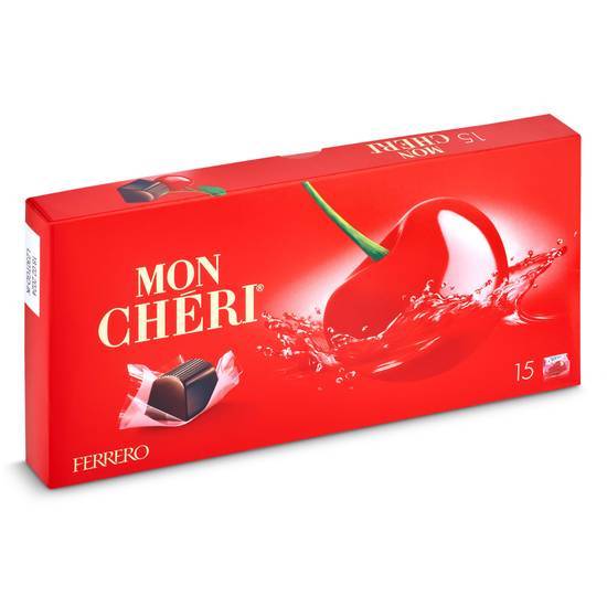 Bombones de Chocolate Negro con Cereza y Licor Ferrero Mon Cheri en Caja (157.5 g)