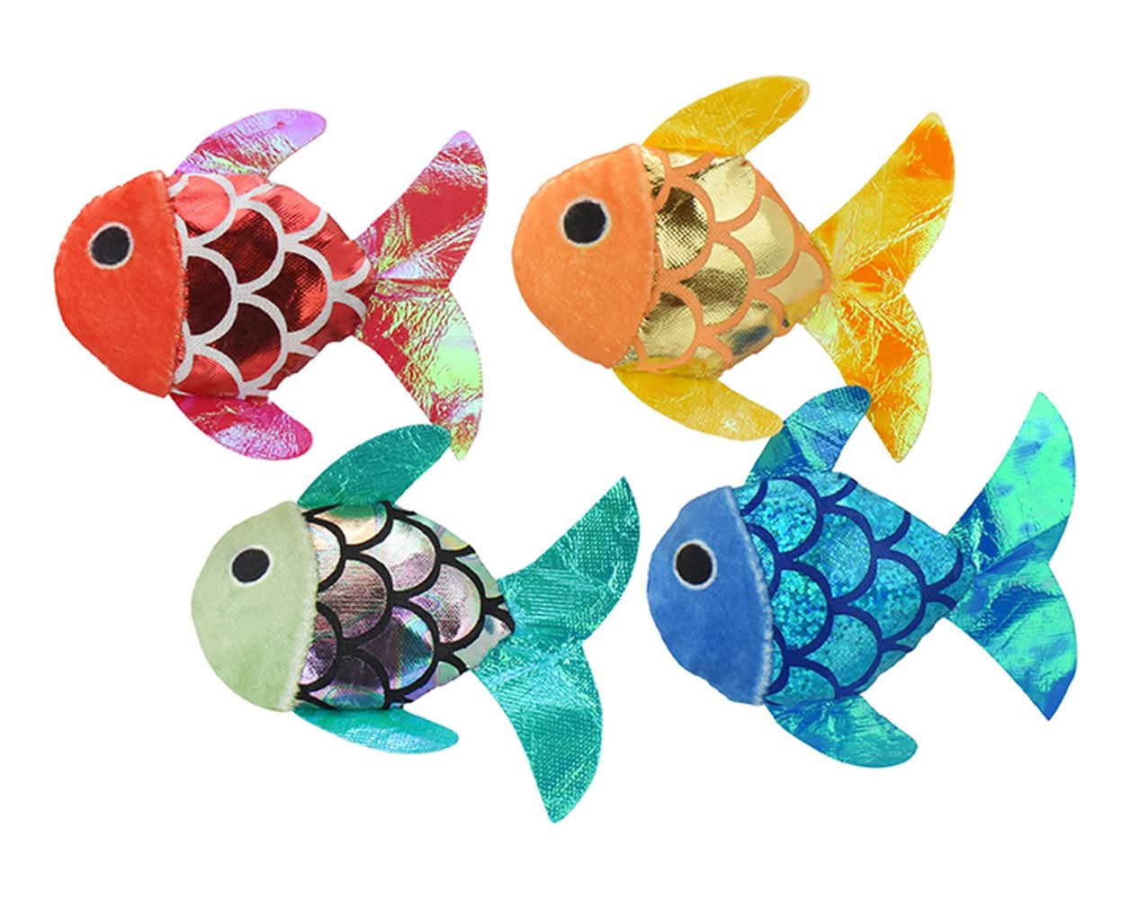 Multipet Shiny Fish Cat Toy ASSORTED COLORS (Color: Assorted)