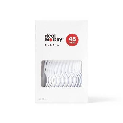 Dealworthy Plastic Forks, White (48 ct)