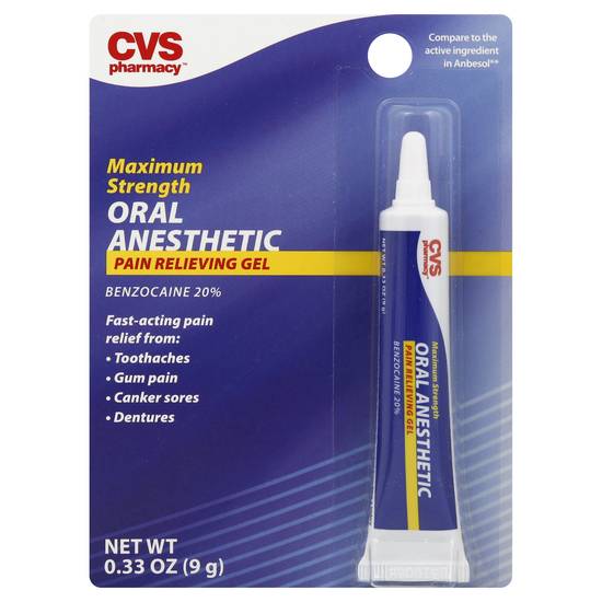 Cvs Oral Anesthetic Maximum Strength Pain Relieving Gel