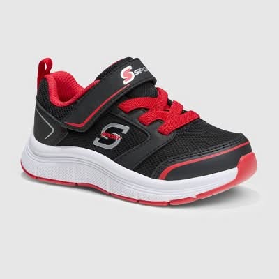 S Sport By Skechers Toddler Remmie Sneakers - Black 12T: Hook & Loop, Cushioned Insole, Mesh Upper