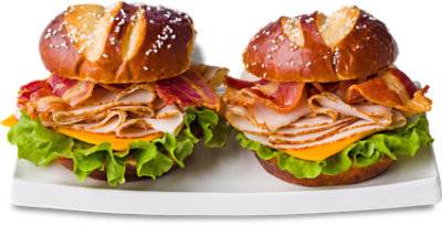 Readymeals Turkey Bacon & Cheddar Pretzel Duo Sandwich - Ea