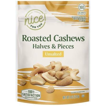 Nice! Roasted Cashew Halves & Pieces Unsalted (8 oz)