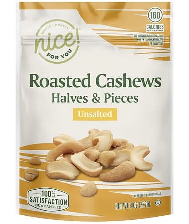 Nice! Roasted Cashew Halves & Pieces Unsalted (8 oz)