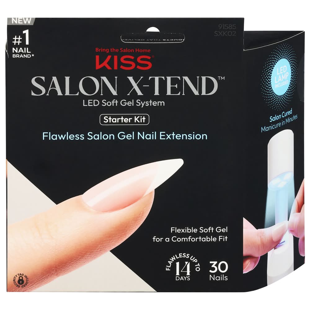 KISS Salon X-Tend Led Soft Gel System Pure Fake Nails (30 ct)