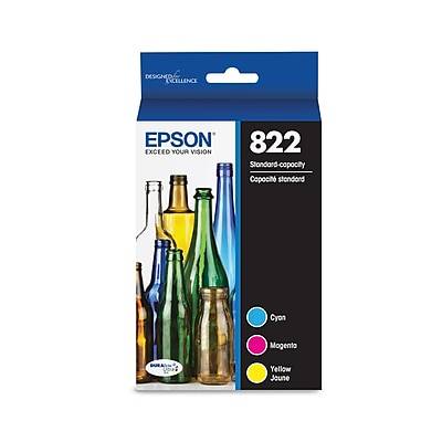 Epson 822 Durabrite Ultra Cyan Magenta Yellow Ink Cartridges T822520-S