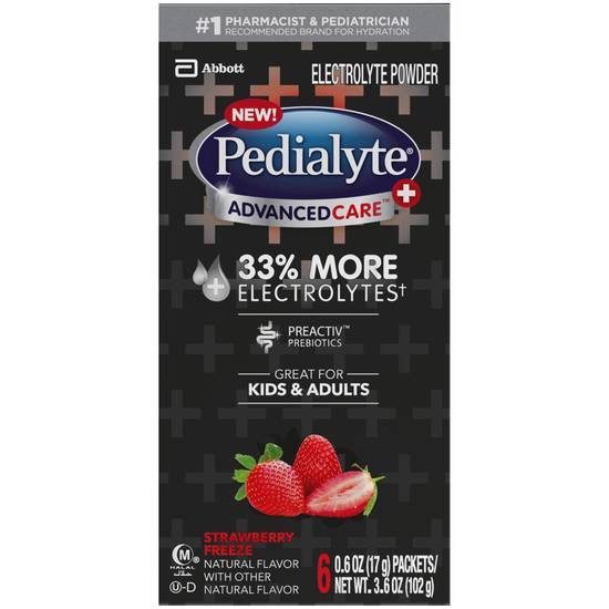 Pedialyte Advanced Care Strawberry Freeze Electrolyte Powder (6 ct, 0.6 oz)