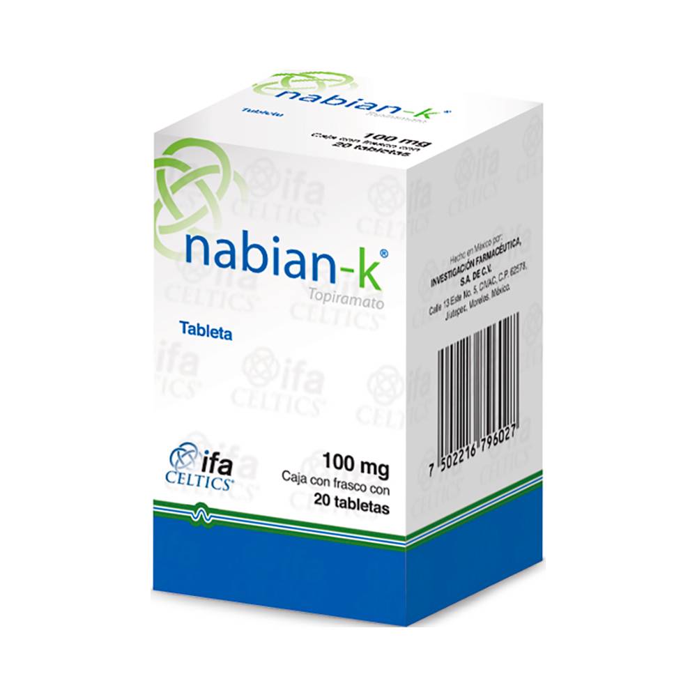 Ifa celtics nabian-k topiramato tabletas 100 mg (20 piezas)