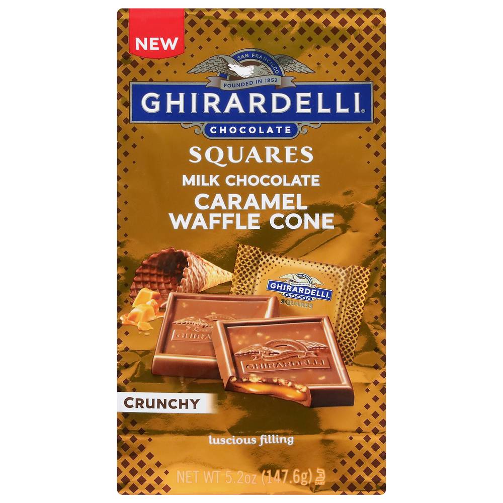 Ghirardelli Squares Milk Chocolate Waffle Cone, Caramel (5.2 oz)